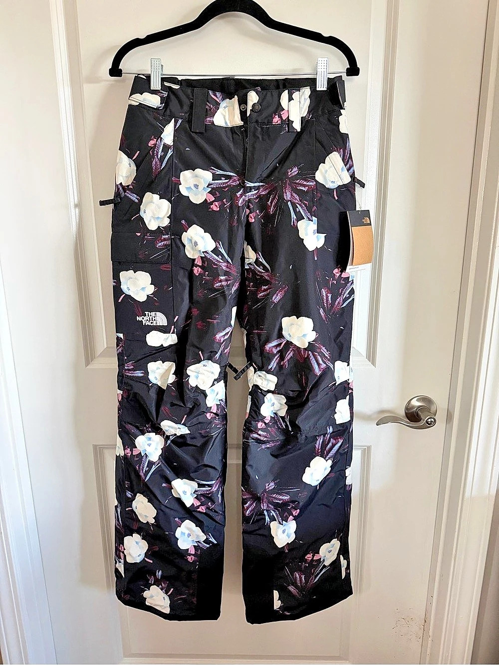 The North Face Freedom Insulated Pant Floral Snow Pants Black & Pink Size Small